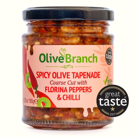 Olive Branch Olive Tapenade with Florina Peppers & Chilli 180g (Pack of 2)