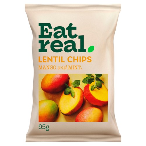 Eat Real Lentil Chips Mango & Mint Sharing 95g (Pack of 6)