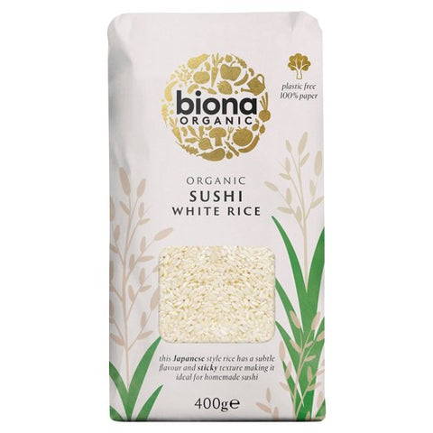 Biona Organic White Sushi Rice 400g (Pack of 3)