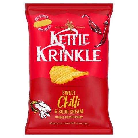 Kettle Chips Krinkle Sweet Chilli & Sour Cream 130g (Pack of 3)