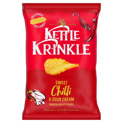 Kettle Chips Krinkle Sweet Chilli & Sour Cream 130g (Pack of 3)