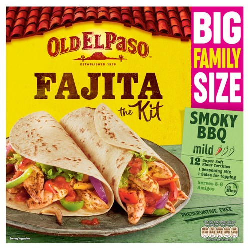 Old El Paso Mexican Family Size Smoky BBQ Fajita Kit 750g (Pack of 2)