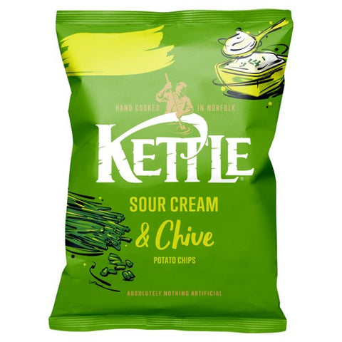 Kettle Chips Sour Cream & Chive 130g (Pack of 3)