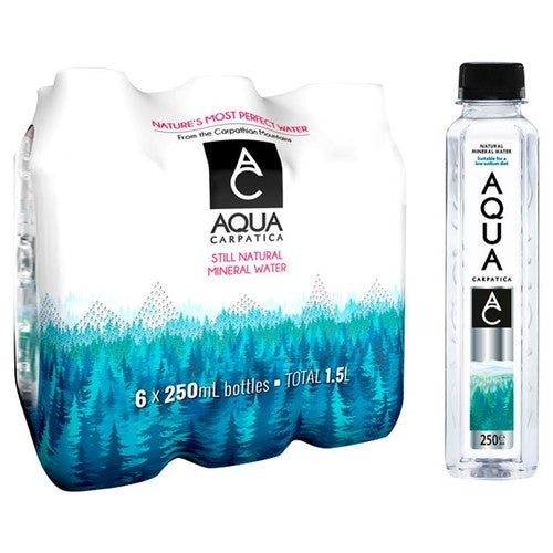 AQUA Carpatica Still Natural Mineral Water Low Sodium 6 x 250ml (Pack 2)