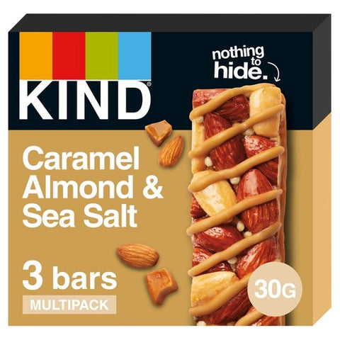 KIND Caramel Almond & Sea Salt Snack Bars Multipack 3 x 30g (Pack of 3)