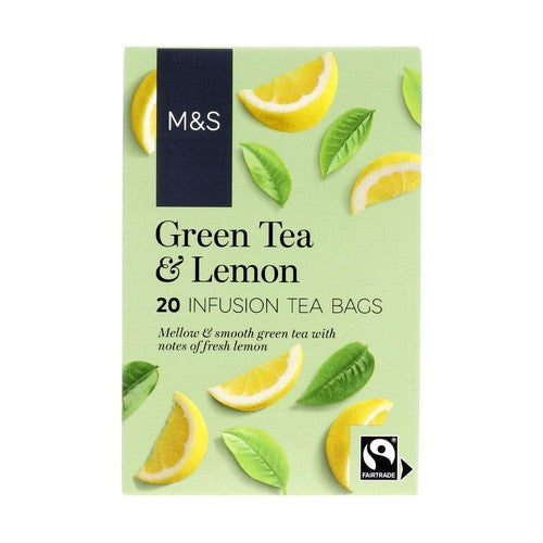 M&S Fairtrade Green Tea with Lemon Tea Bags 20's (Pack of 3)