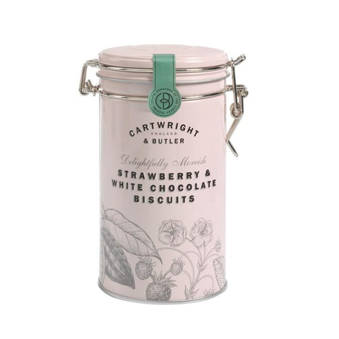 Cartwright Butler Strawberry White Chocolate Biscuits in Tin 200g (Pack 2)