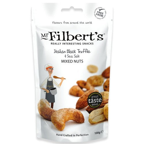 Mr Filbert's Italian Black Truffle & Sea Salt Mixed Nuts 100g (Pack of 3)