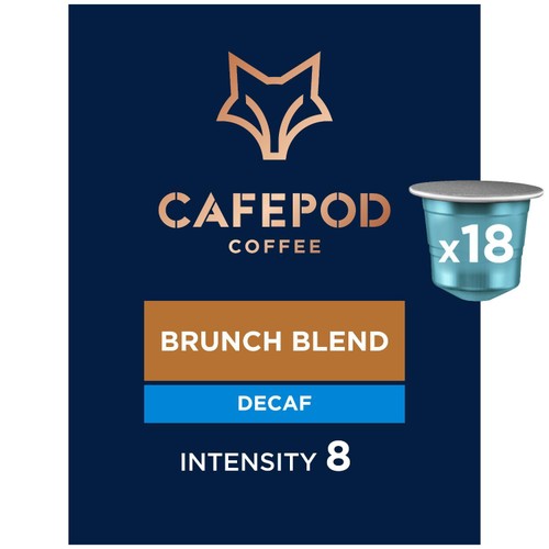 CafePod Decaf Brunch Blend Nespresso Coffee Pods 18, 18 pods pack (Pack 3)