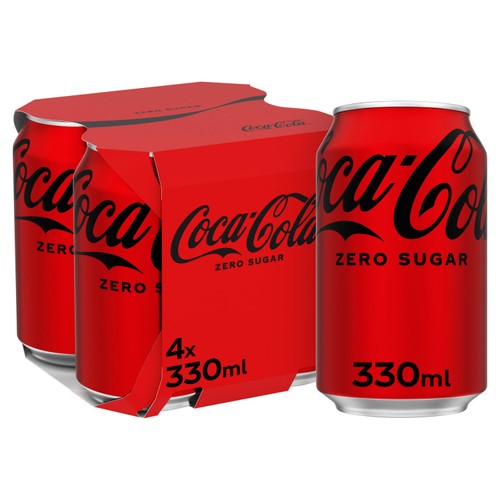Coca-Cola Zero Sugar 4 x 330ml (Pack of 2)