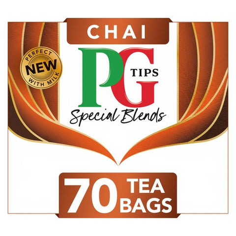 PG Tips Chai Warm and Spicy Plant Based Biodegradable Tea Bags 70's (Pack of 2)