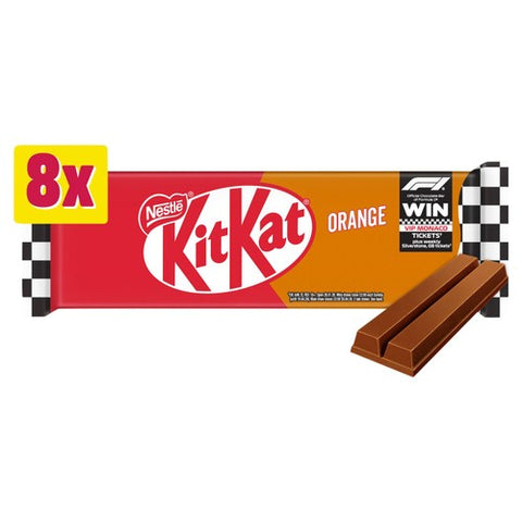 KitKat 2 Finger Orange Chocolate Biscuit Bar, Multipack 8 x 20g (Pack of 3)