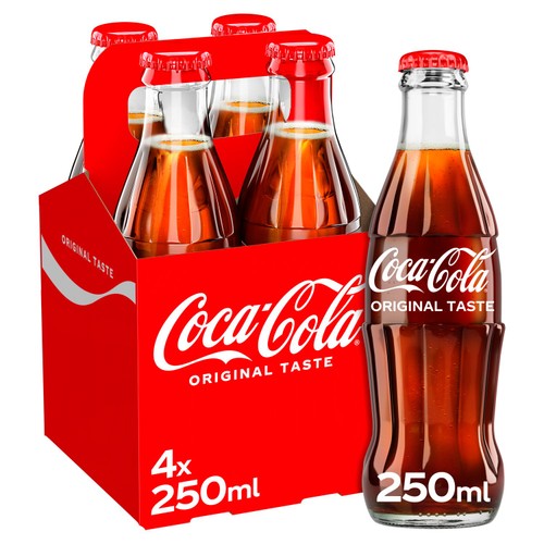 Coca-Cola Original Taste 4 x 250ml (Pack of 2)