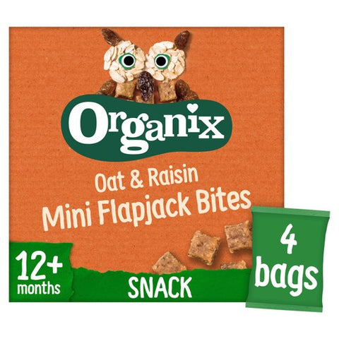 Organix Mini Oat Raisin Flapjack Bites 12 months+, 4 x 20g (Pack 3)