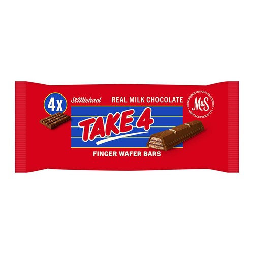 M&S Take 4 Finger Wafer Bars 4 x 45g (Pack of 3)