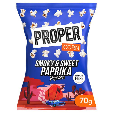 PROPERCORN Smoky & Sweet Paprika Popcorn 70g (Pack of 6)