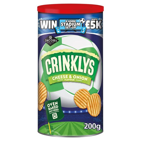 Jacob's Crinklys Cheese & Onion Baked Snacks 200g (Pack of 3)
