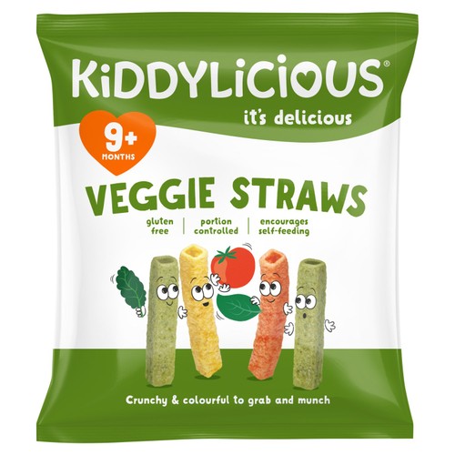 Kiddylicious Veggie Straws Baby Snacks 12g (Pack of 6)