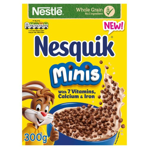 Nesquik Chocolate Minis Breakfast Cereal 300g (Pack of 3)