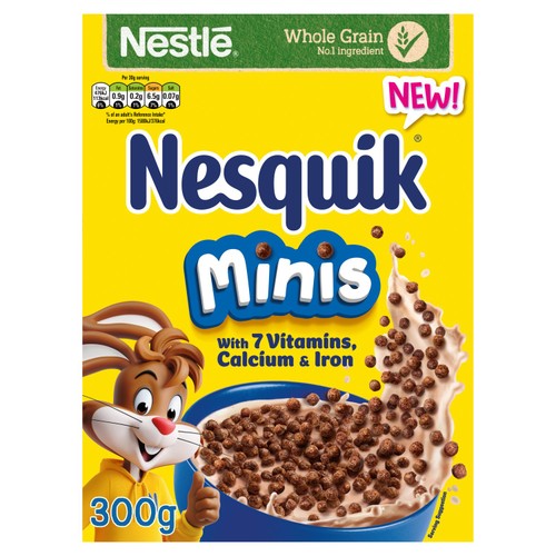 Nesquik Chocolate Minis Breakfast Cereal 300g (Pack of 3)