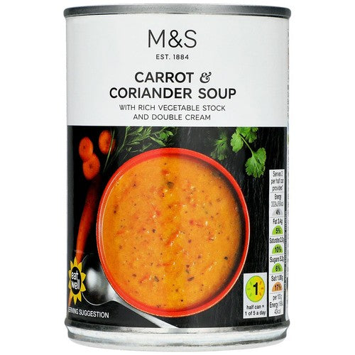 M&S Carrot & Coriander Soup 400g (Pack of 2)