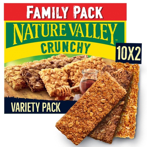 Nature Valley Crunchy Variety Pack Cereal Bars Family Size 10 x 42g (Pack of 3)