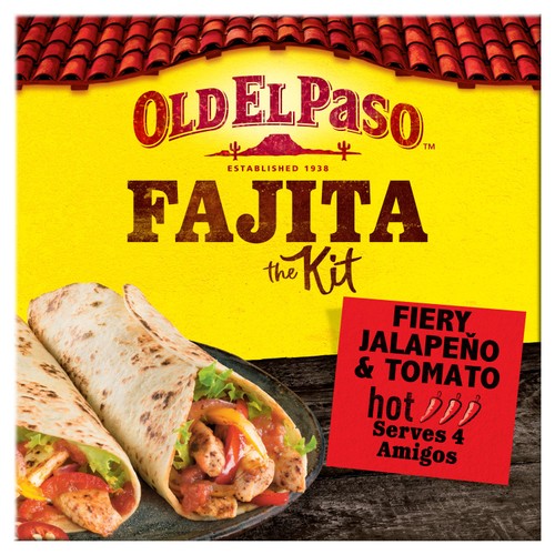 Old El Paso Mexican Fiery Jalapeno & Tomato Fajita Kit 500g (Pack of 2)