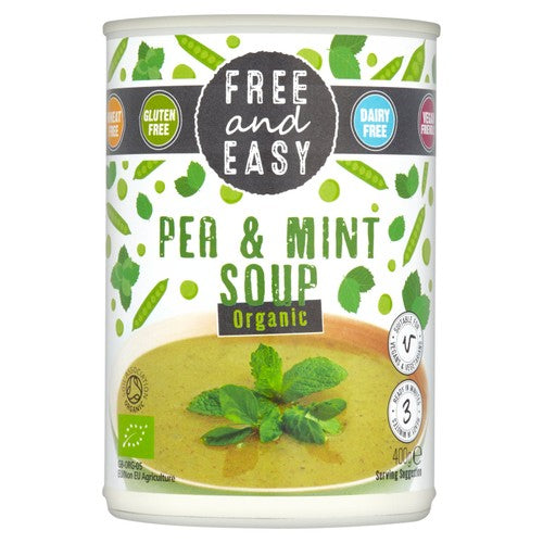 Free & Easy Free From Dairy Free Organic Pea & Mint Soup 400g (Pack of 2)