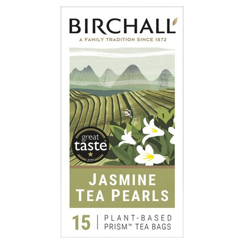 Birchall Jasmine Tea Pearls - 15 Prism Tea Bags 15's (Pack of 3)