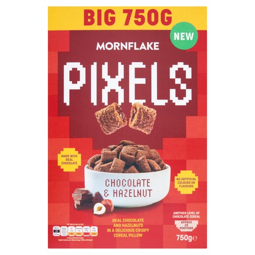 Mornflake Pixels Chocolate & Hazelnut 750g (Pack of 3)