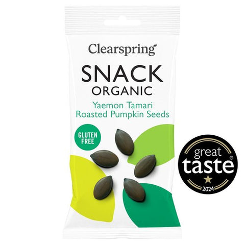 Clearspring Organic Tamari Roasted Pumpkin Seeds 30g (Pack of 3)
