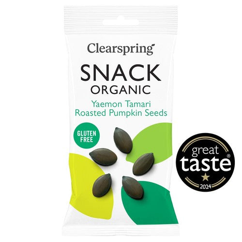 Clearspring Organic Tamari Roasted Pumpkin Seeds 30g (Pack of 3)