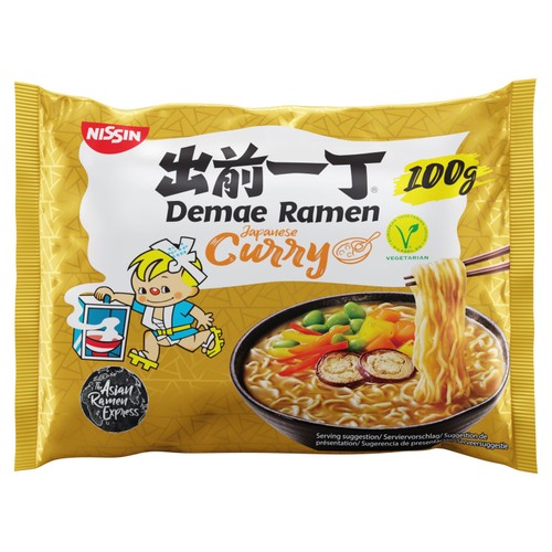 Nissin Demae Ramen Japanese Curry Noodles 100g (Pack of 3)