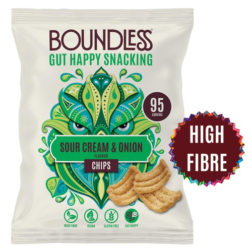 Boundless, Sour Cream & Onion Chips Multi-Pack 24 x 23g (Pack of 3)
