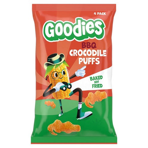 Goodies Kids Snack Crocodile BBQ Puffs Multipack 4 x 12g (Pack of 3)