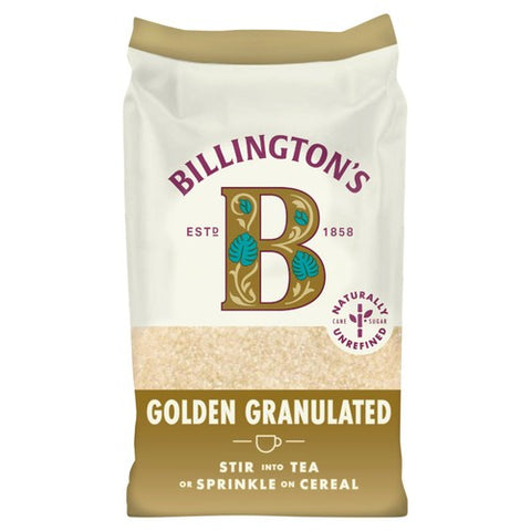 Billington's Natural Golden Granulated Sugar 1kg (Pack of 2)