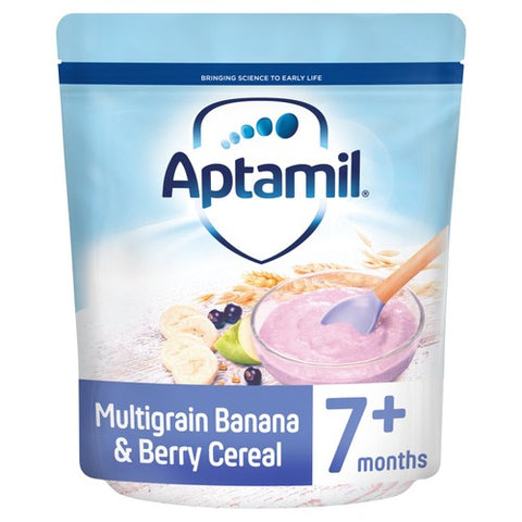 Aptamil Banana Berry Multigrain Porridge Baby Cereal 7+ Months 200g (Pack 3)