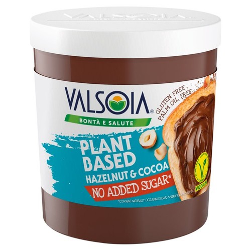 Valsoia No Added Sugar Dairy Free Hazelnut Spread 200g (Pack of 2)