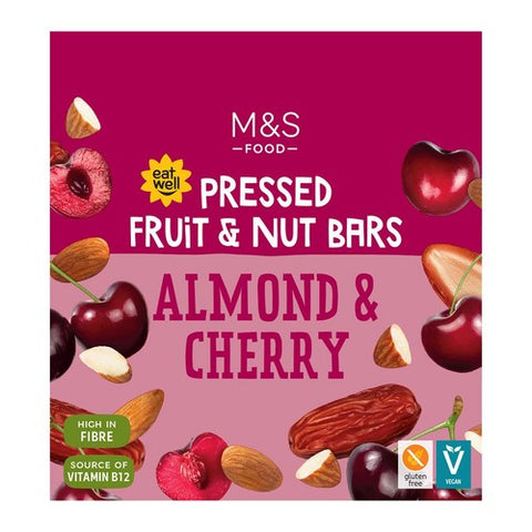 M&S Almond & Cherry Bars 4 x 35g (Pack of 3)