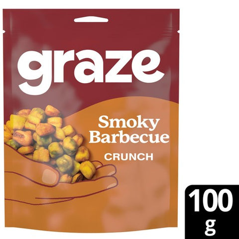 Graze Smoky BBQ Crunch Sharing Bag Snack 100g (Pack of 3)