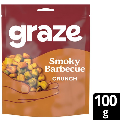 Graze Smoky BBQ Crunch Sharing Bag Snack 100g (Pack of 3)
