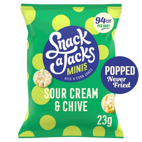 Snack a Jacks Sour Cream & Chive Rice Cakes 24g (Pack of 6)
