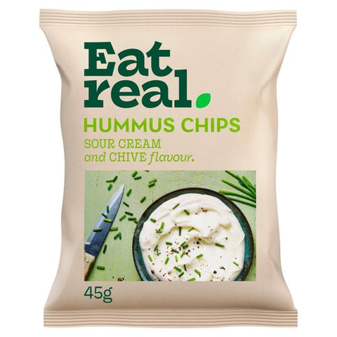 Eat Real Hummus Sour Cream & Chive Chips 45g (Pack of 6)