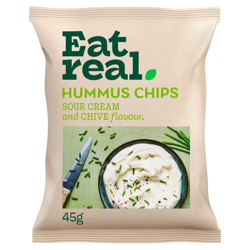 Eat Real Hummus Sour Cream & Chive Chips 45g (Pack of 6)