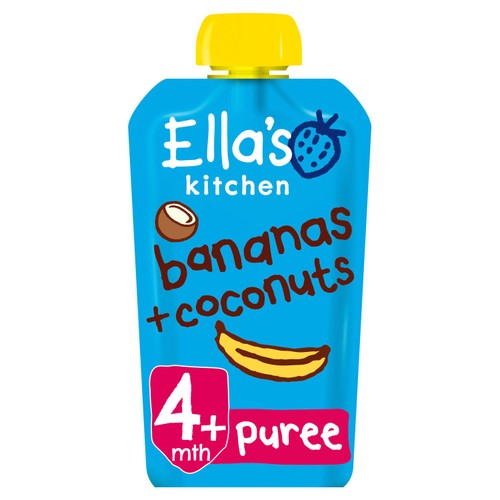 Ella's Kitchen Bananas & Coconuts Baby Food Pouch 4+ Months 120g (Pack of 2)