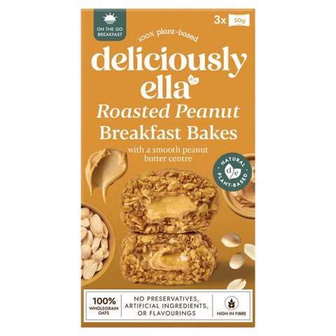 Deliciously Ella Peanut Butter Breakfast Bakes 3 x 50g (Pack of 3)
