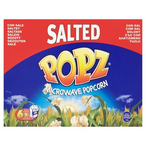 Popz Salted Microwave Popcorn 6 x 90g (Pack of 3)