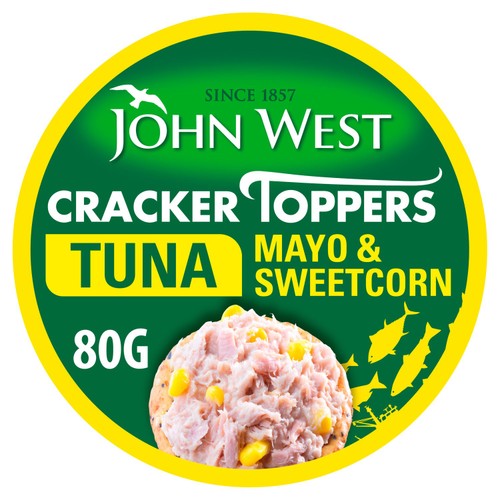 John West Cracker Topper Mayo Sweetcorn 80g (Pack of 3)