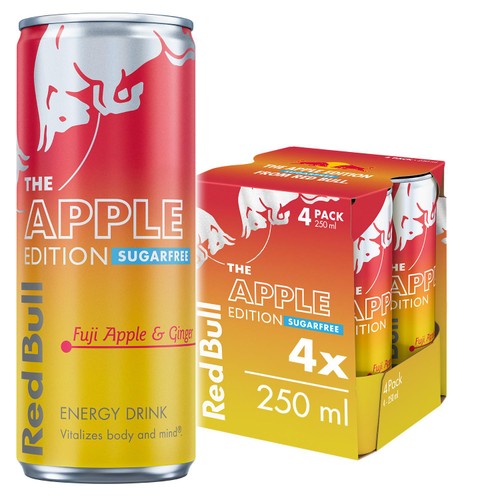 Red Bull Energy Drink Winter Edition Fuji Apple Ginger 4 x 250ml (Pack 2)