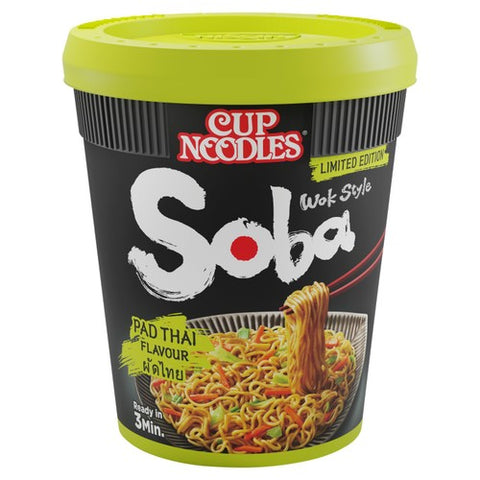 Nissin Soba Pad Thai Instant Wok Style Noodles Pot 90g (Pack of 3)